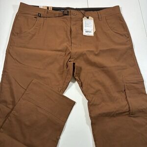 NEW Prana Zion II Pants 42x30 Stretch Relaxed Fit Cargo Brown Sepia Straight